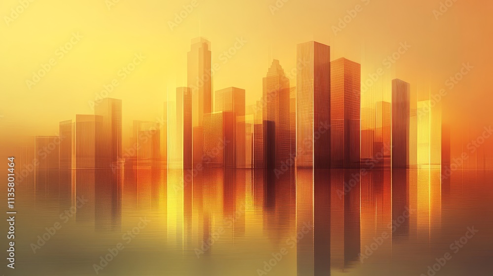 A serene city skyline at sunset, reflected in calm waters, evoking tranquility and beauty. A serene city skyline at sunset, reflected in calm waters, evoking tranquility and beauty.