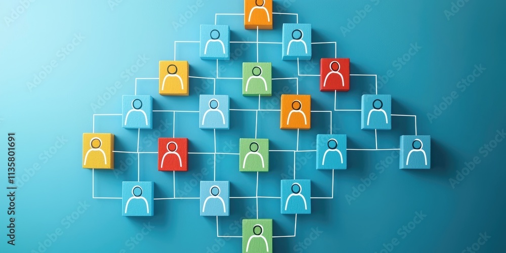 Fototapeta premium A companyâ€™s organizational chart, showing resource allocation for improved organizational capacity.