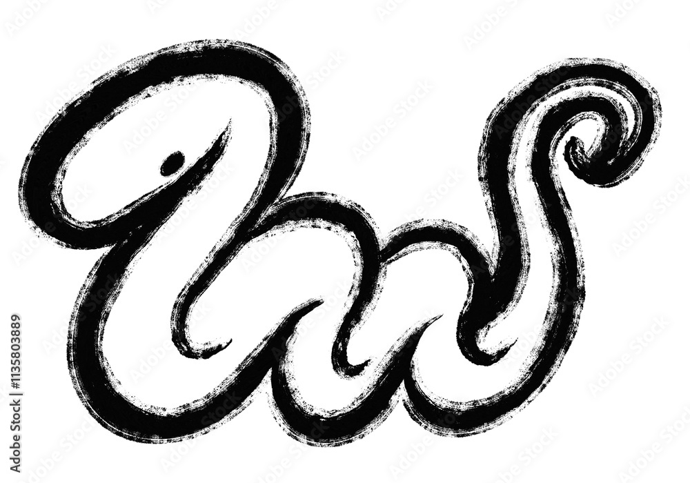 Fototapeta premium くねくね白ヘビ