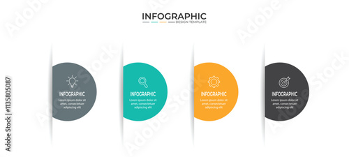 Vector Infographic label design template with icons and 4 options or steps