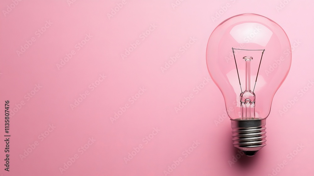Light bulb on pink background showcasing modern design Light bulb on pink background showcasing modern design