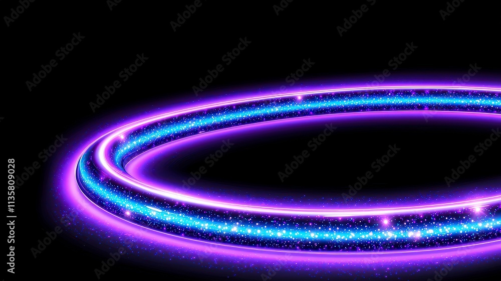 Glowing Purple Neon Ring Abstract Light Sparkle Background Glowing Purple Neon Ring Abstract Light Sparkle Background