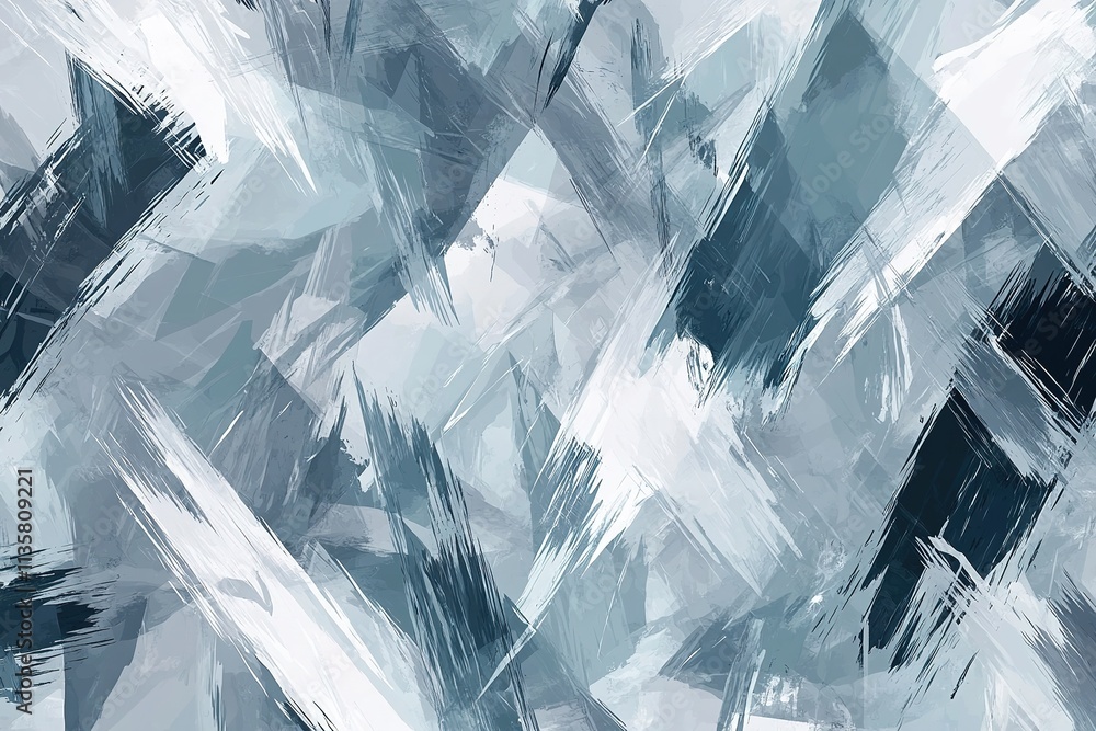 Obraz premium abstract vector with jagged brushstrokes in shades of gray and blue creating textured edgy appearance