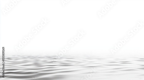 A calm water surface with a smooth texture and subtle ripples, isolated on a clean white backdrop