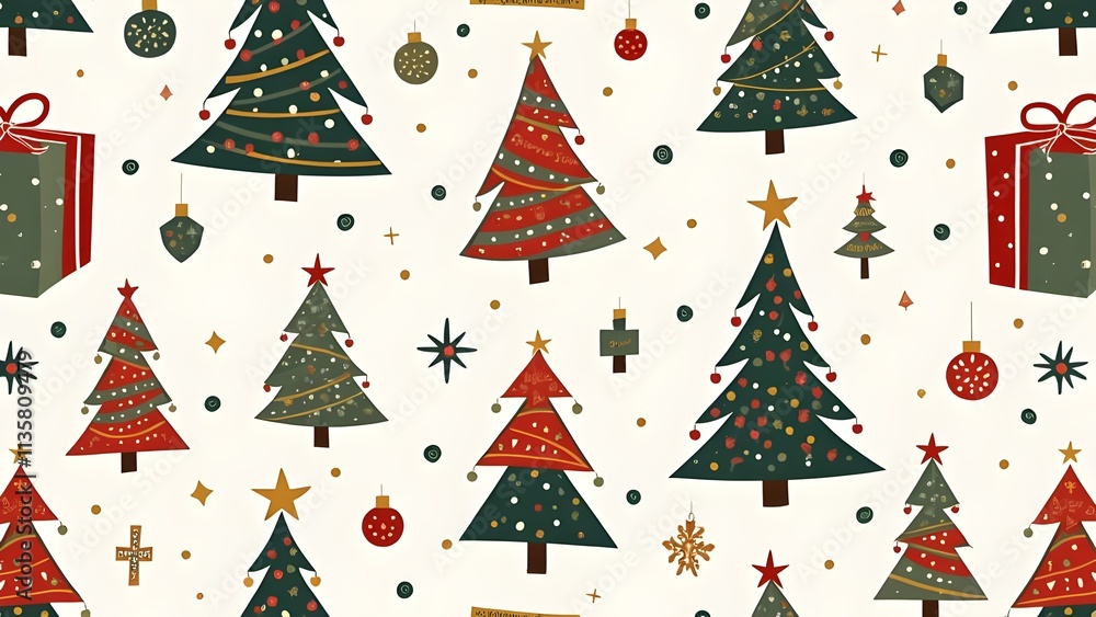 Geometric Christmas Tree Pattern Seamless Winter Wallpaper Background Geometric Christmas Tree Pattern Seamless Winter Wallpaper Background