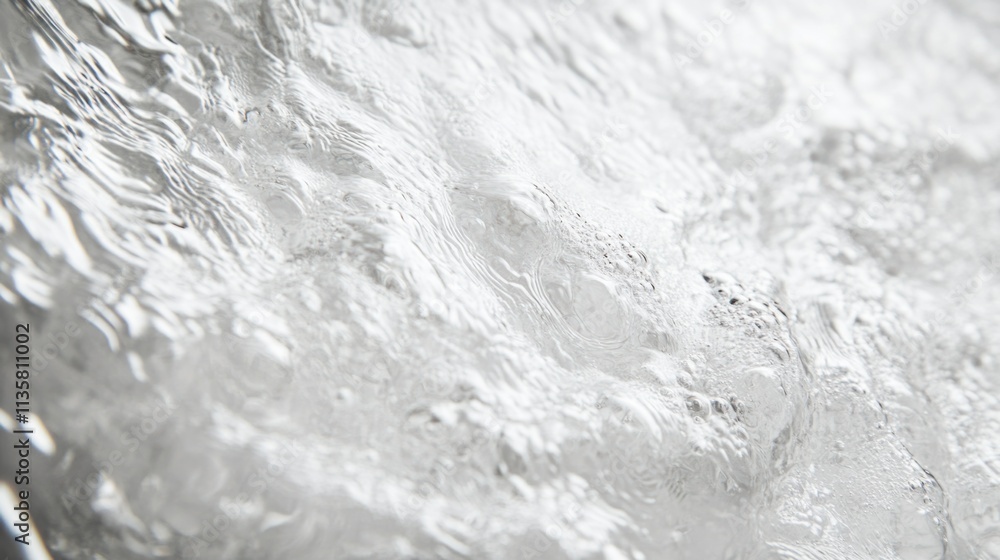 A close-up of water ripples creating natural wave patterns, isolated on a bright white backdrop A close-up of water ripples creating natural wave patterns, isolated on a bright white backdrop