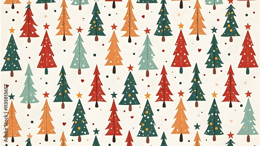 Holiday Cheer Seamless Xmas Tree Pattern and Winter Wallpaper Background Holiday Cheer Seamless Xmas Tree Pattern and Winter Wallpaper Background