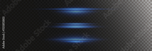 A set of lighting effects, laser line light, horizontal flare and flash.