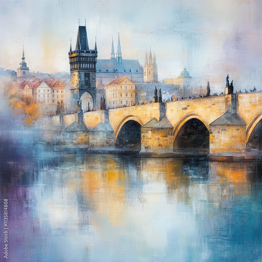 Fototapeta premium Prague Charles Bridge Painting