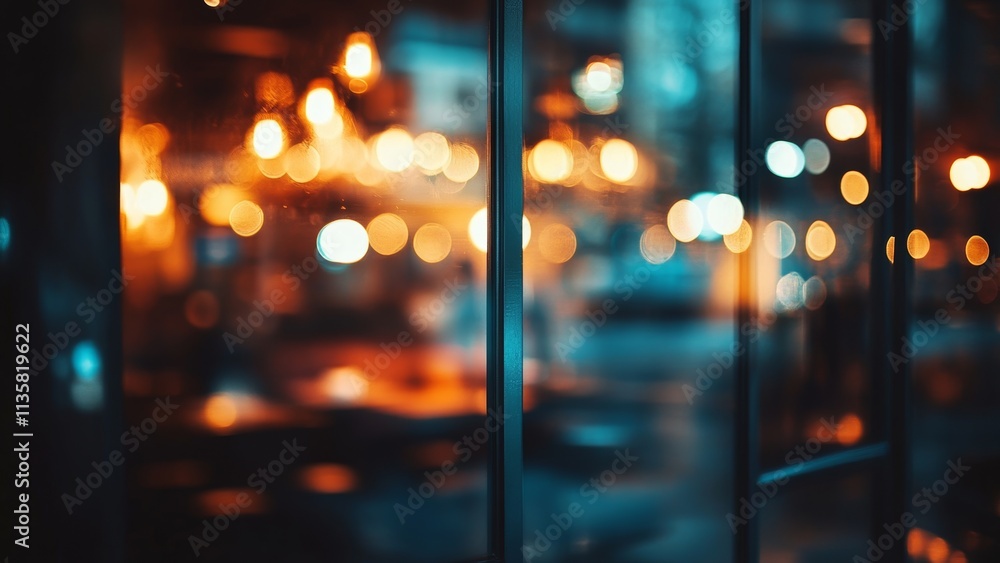 Warm glowing lights illuminate a cozy indoor space at night Warm glowing lights illuminate a cozy indoor space at night