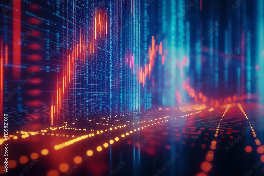 Abstract financial graph with uptrend arrows line Abstract financial graph with uptrend arrows line