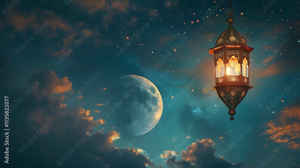 Eid mubarak fasting the latter beautiful moon in ramadan social media poster for an islamic festivity Eid mubarak fasting the latter beautiful moon in ramadan social media poster for an islamic festivity