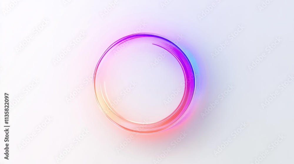 A smooth holographic circle with a radiant glow and dynamic gradient transitions, placed on a white background A smooth holographic circle with a radiant glow and dynamic gradient transitions, placed on a white background