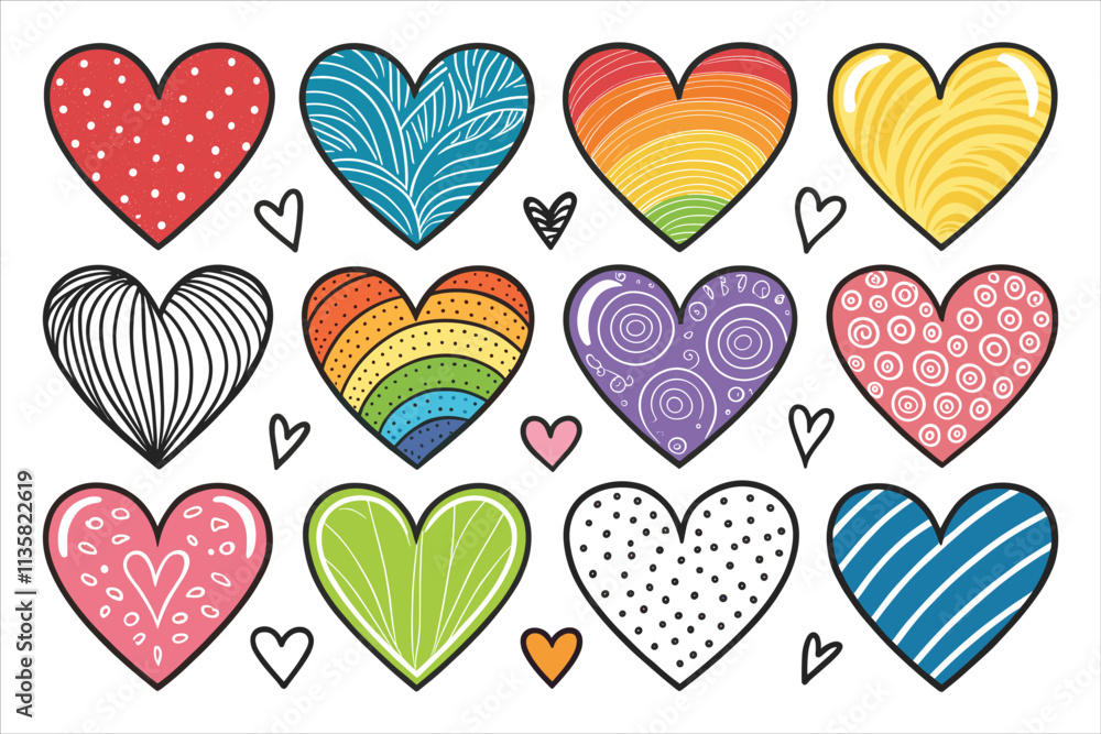Vibrant Doodle Heart Vector Graphic Vibrant Doodle Heart Vector Graphic