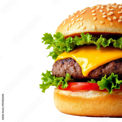 Perfectly Stacked Burger with Fresh Ingredients png
