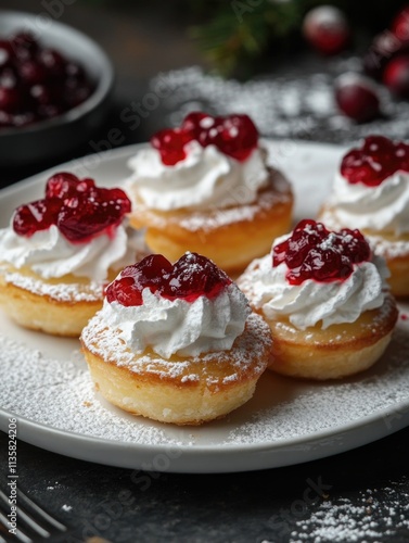 Wallpaper Mural Whipped Cream Pastries on White Plate Torontodigital.ca