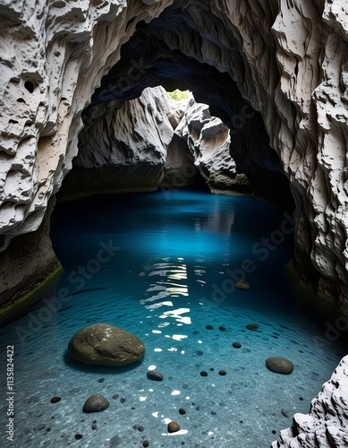 Serene Blue Cave Pool Nature s Underwater Grotto photo