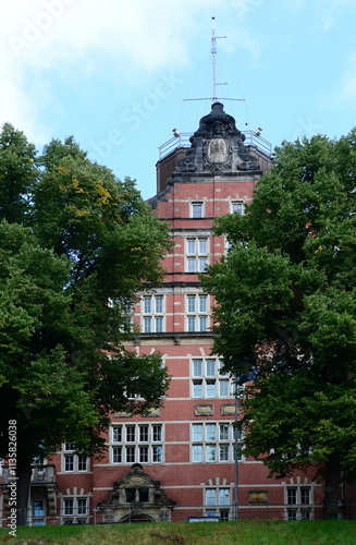 Historical Building at the Landungsbrücken in the Hanse City Hamburg photo