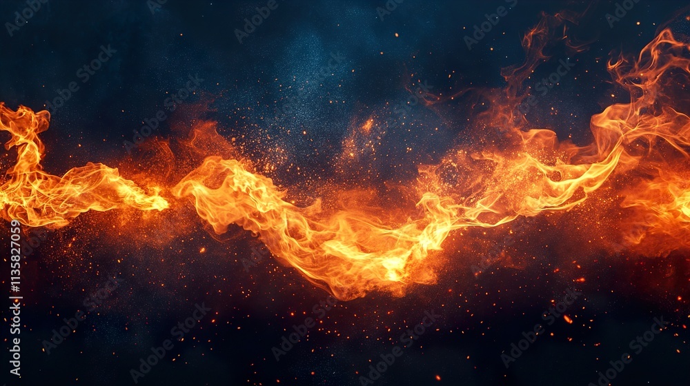 Fiery Abstract: Dynamic Blaze and Burning Inferno Fiery Abstract: Dynamic Blaze and Burning Inferno