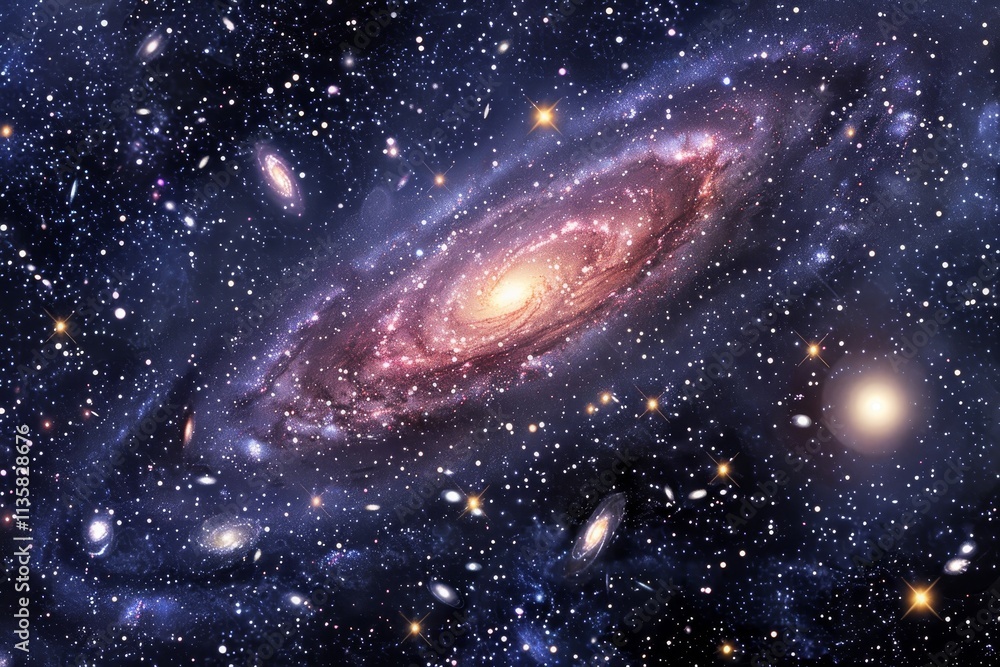 A breathtaking view of swirling galaxies in a vast cosmic background A cosmic background filled with swirling galaxies and stars A breathtaking view of swirling galaxies in a vast cosmic background A cosmic background filled with swirling galaxies and stars