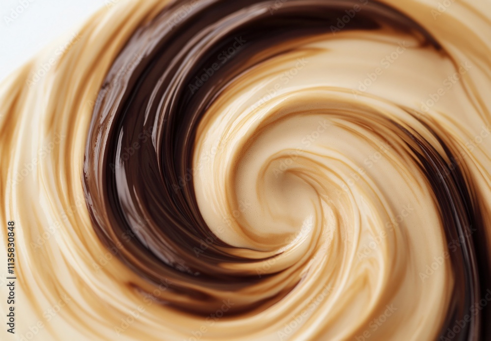 Swirling Creamy Coffee and Chocolate Abstract Background Swirling Creamy Coffee and Chocolate Abstract Background