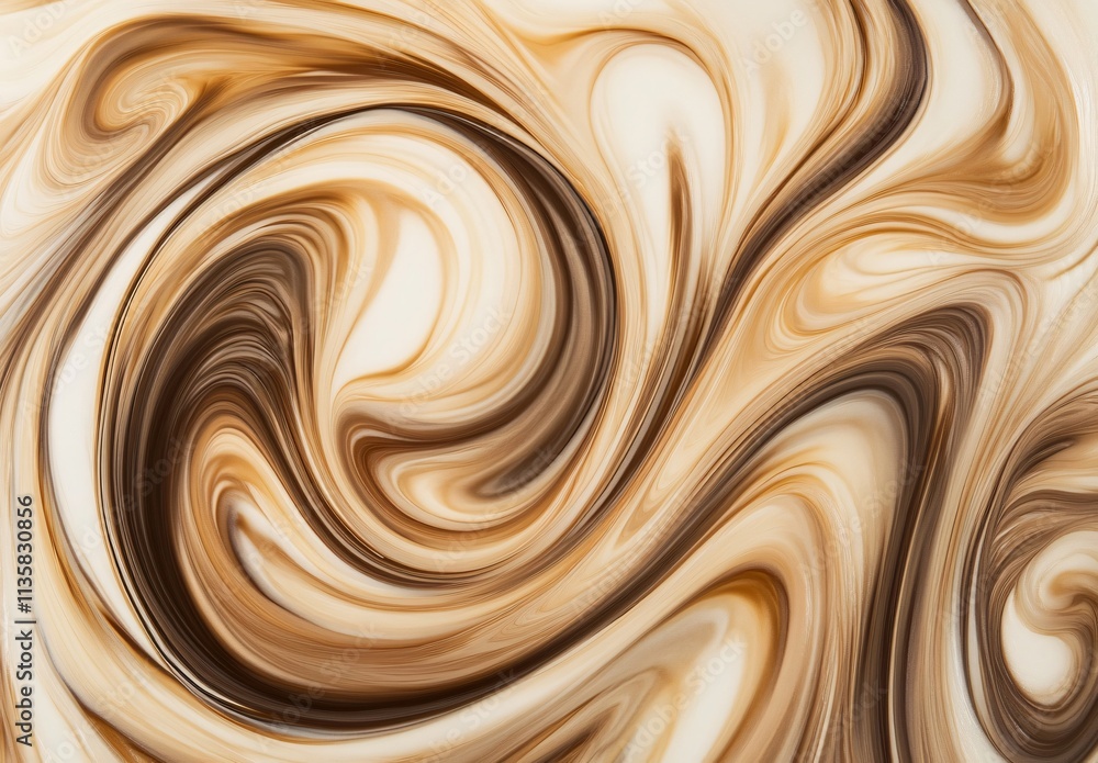 Abstract Swirling Coffee Cream Background Texture