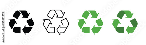 Recycling Symbol Variations Design Vector Illustration