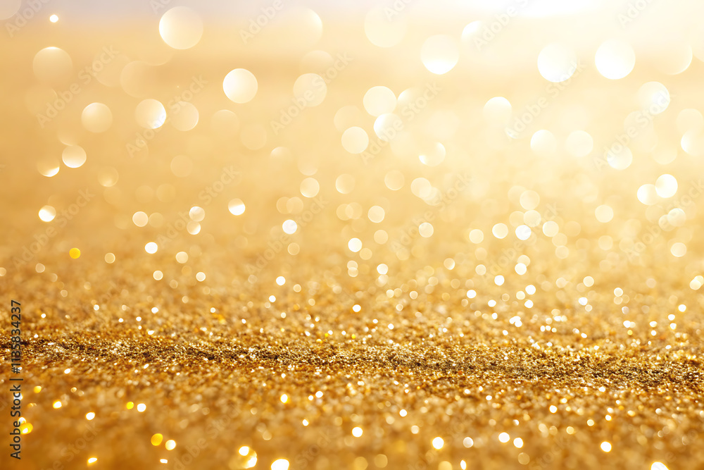 Golden Streamers With Sparkling Glitter