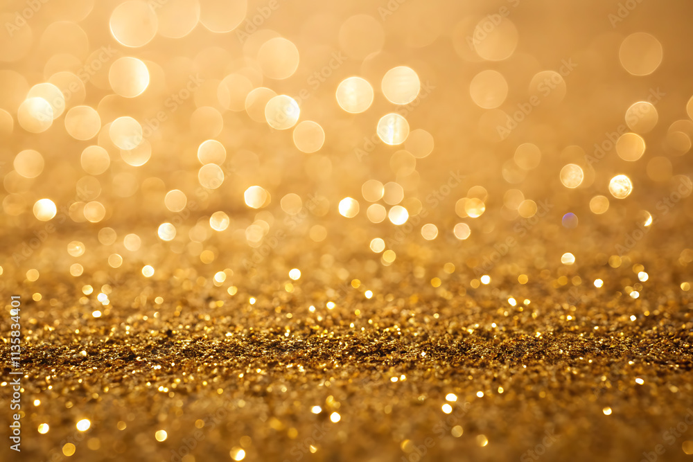 Golden Streamers With Sparkling Glitter Golden Streamers With Sparkling Glitter