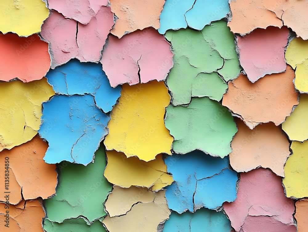 Colorful Cracked Paint Surface Abstract Texture Colorful Cracked Paint Surface Abstract Texture