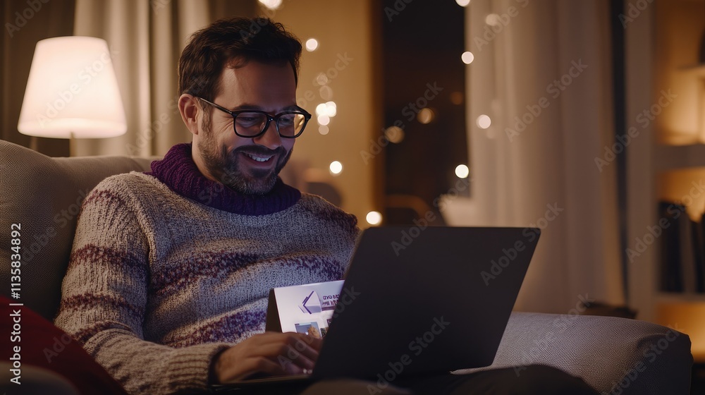 Ecstatic Customer Enjoying Online Shopping Experience, Navigating E-Commerce Site on Laptop, Delighted by Sale, Engaging with Vivid Product Images, Efficient Shopping Cart and Checkout Process, Digita Ecstatic Customer Enjoying Online Shopping Experience, Navigating E-Commerce Site on Laptop, Delighted by Sale, Engaging with Vivid Product Images, Efficient Shopping Cart and Checkout Process, Digita