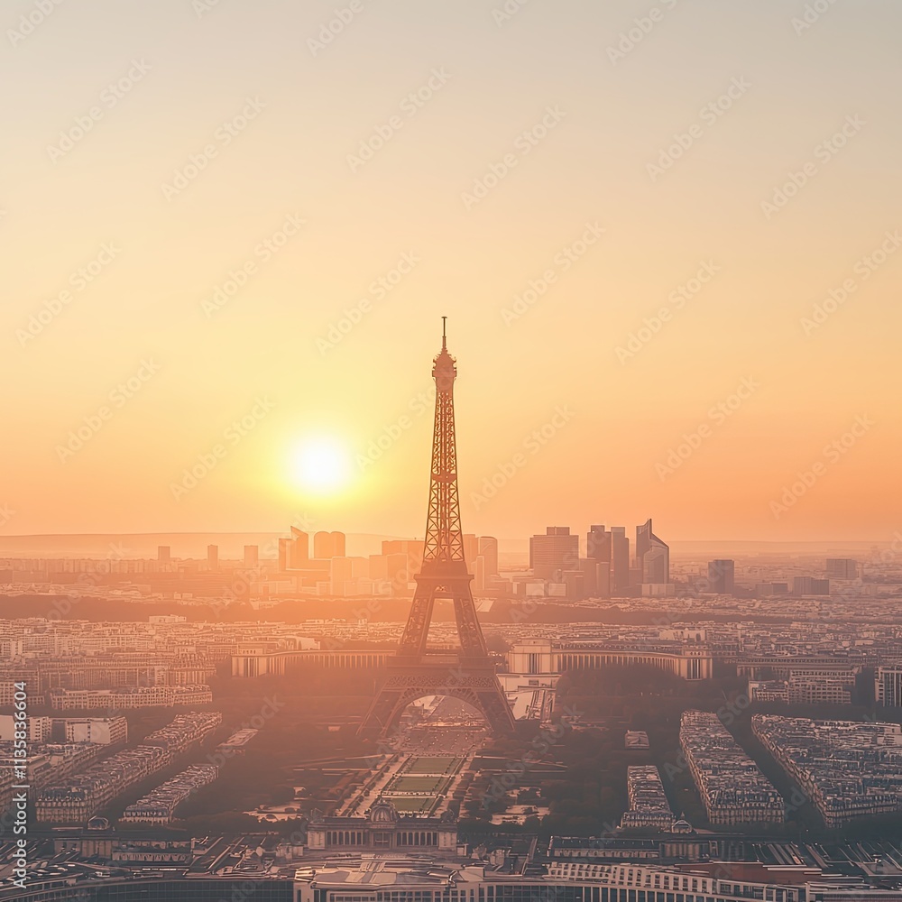 Obraz premium Paris Sunrise Eiffel Tower