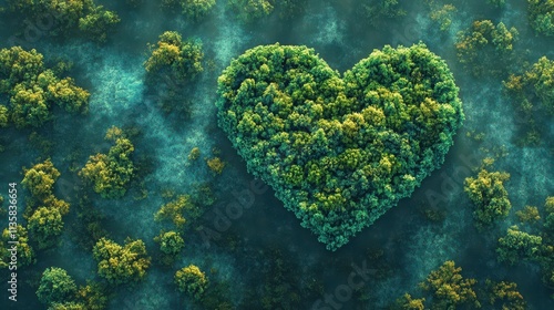 Heart shaped Forest Fragmen...