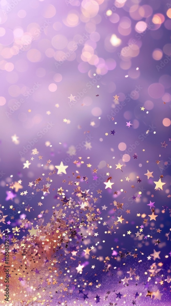 Sparkling purple Christmas background with glitter, stars, and bokeh lights. A stunning choice for a Happy New Year card. Sparkling purple Christmas background with glitter, stars, and bokeh lights. A stunning choice for a Happy New Year card.
