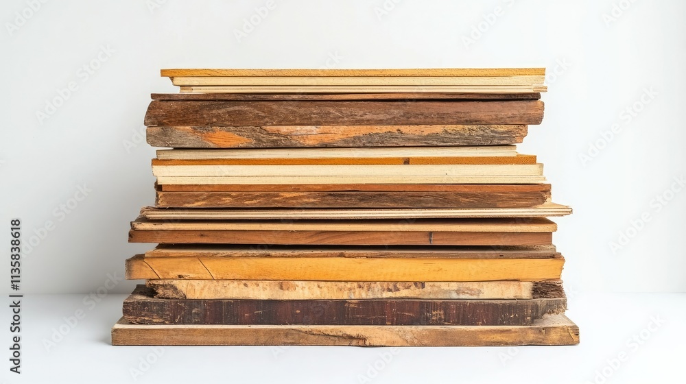 A Stacked Collection of Rustic Wooden Boards and Planks in Various Natural Finishes Perfect for Backgrounds, Crafts, or Interior Design Projects A Stacked Collection of Rustic Wooden Boards and Planks in Various Natural Finishes Perfect for Backgrounds, Crafts, or Interior Design Projects