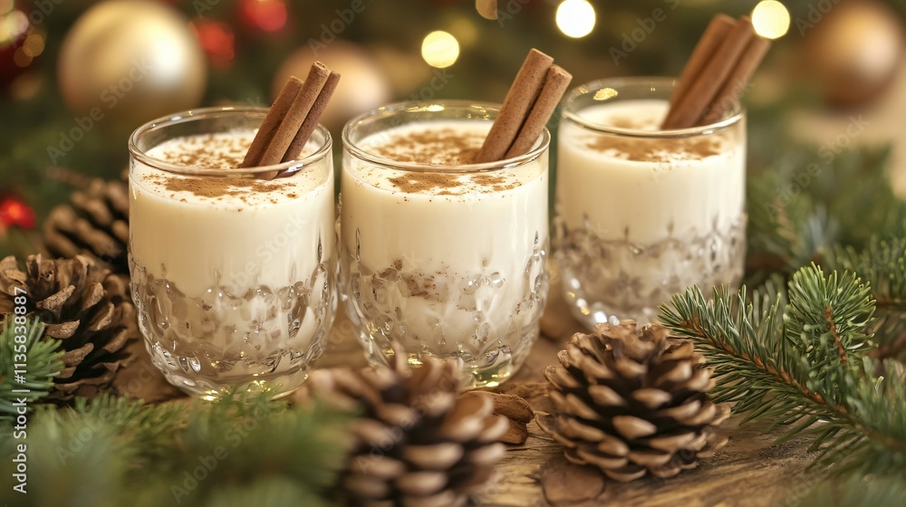 Christmas Eggnog Drinks Festive Holiday Season Christmas Eggnog Drinks Festive Holiday Season