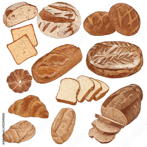 set of bread