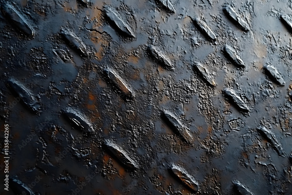Textured cast iron plate surface, displaying a distinct metal pattern Textured cast iron plate surface, displaying a distinct metal pattern