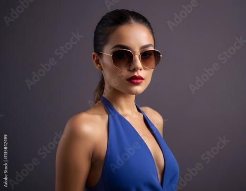 Modern fashion portrait with sunglasses and bold style aesthetic