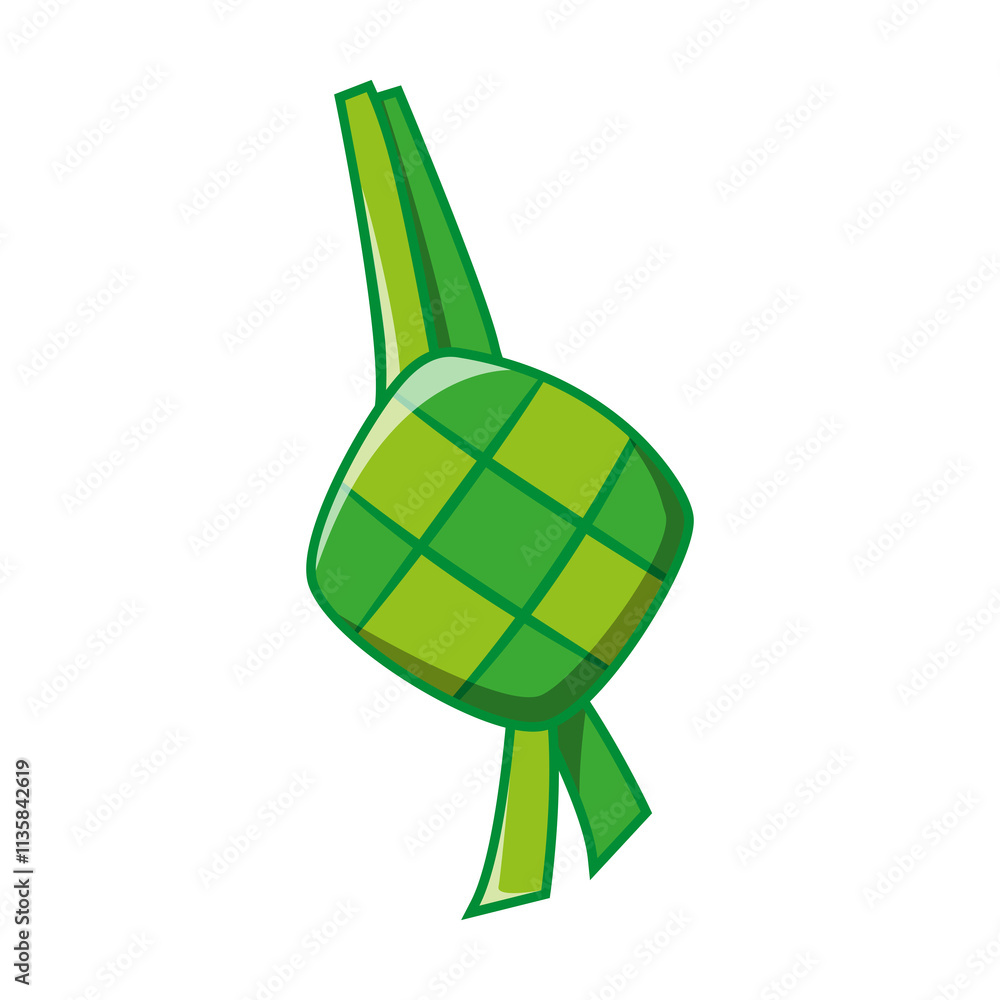 Illustration of ketupat or rice dumpling hanging. Illustration of ketupat or rice dumpling hanging.