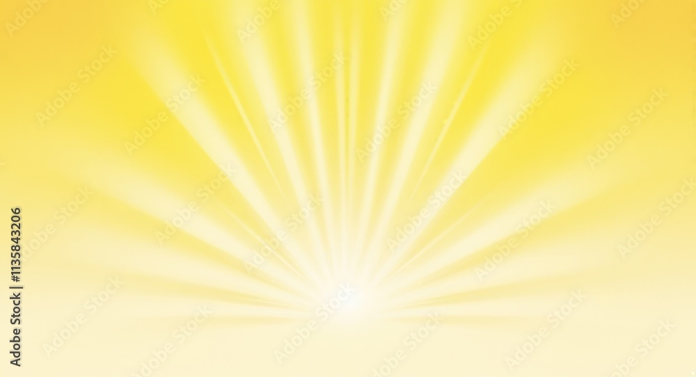 Obraz premium A vibrant Yellow gradient background with rays of sun, creating an atmosphere of warmth and joy