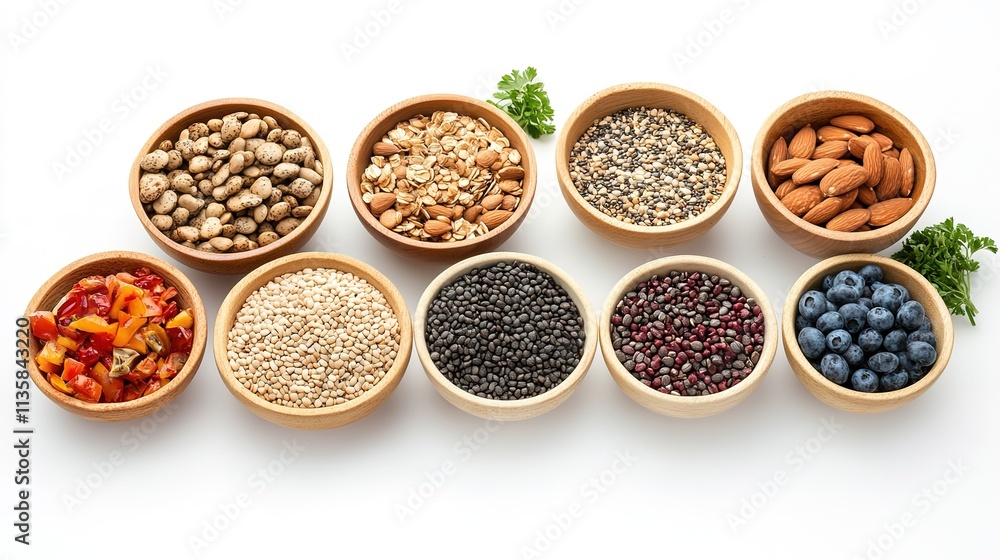 Fresh and Healthy Food Dishes – Nutritious Meals on a White Background. Fresh and Healthy Food Dishes – Nutritious Meals on a White Background.