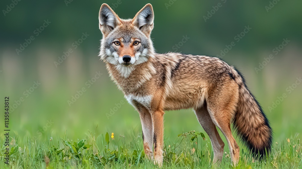 Wild Coyote in Grassland Majestic Canine Nature Photography Wild Coyote in Grassland Majestic Canine Nature Photography