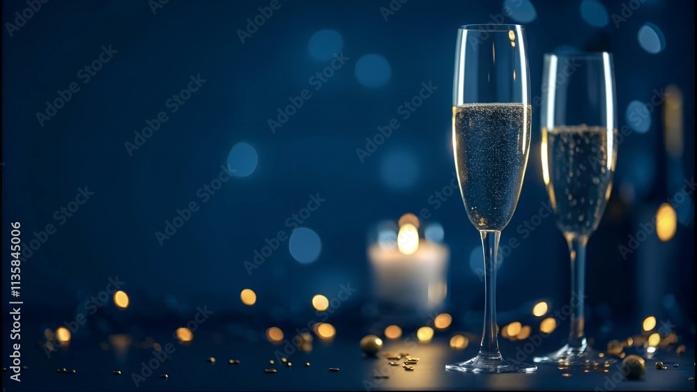Celebration Vibes Champagne Glasses Against a Glittering Backdrop Celebration Vibes Champagne Glasses Against a Glittering Backdrop