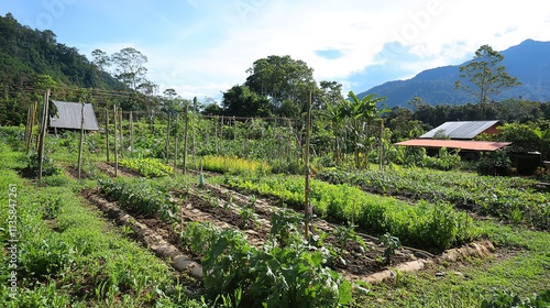 Malaysian Tropical Edible Permaculture Garden and Food Forest – Asymmetrically Arranged for Natural Beauty photo