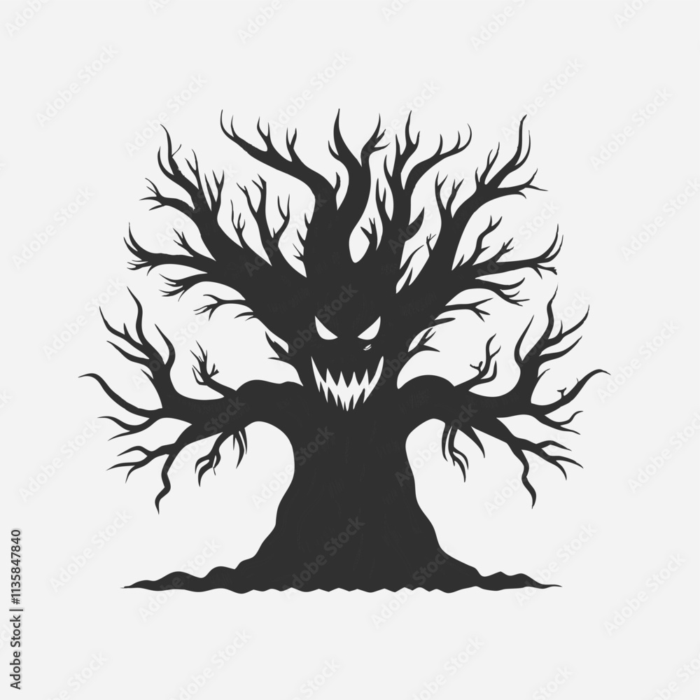 silhouette of a tree isolated. Isolated Dead tree on the white background. Dead tree Vector illustration silhouette of a tree isolated. Isolated Dead tree on the white background. Dead tree Vector illustration