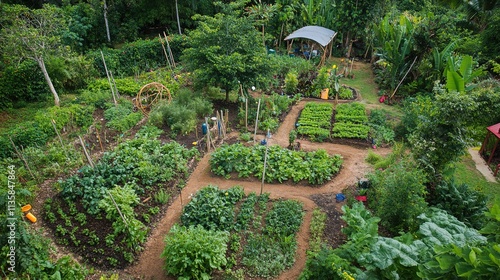 Malaysian Tropical Edible Permaculture Garden and Food Forest – Asymmetrically Arranged for Natural Beauty photo