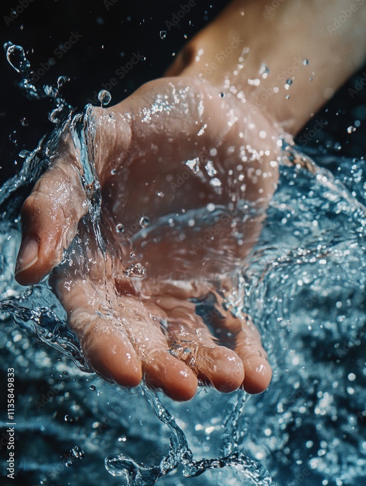 Fototapeta premium Hands submerged in water