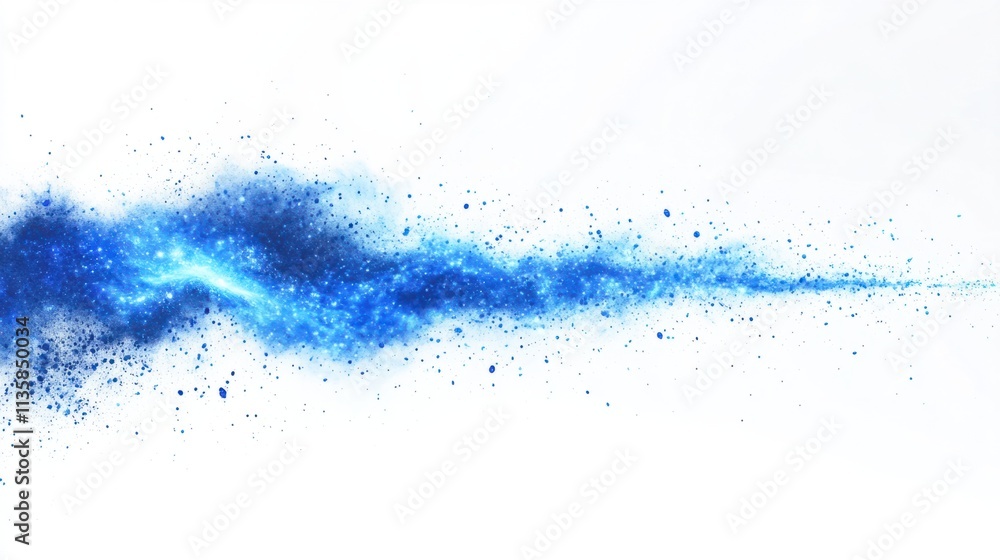 Obraz premium Sharp blue energy beams emanating from a single point, glowing with a sci-fi vibe, on a clean white background