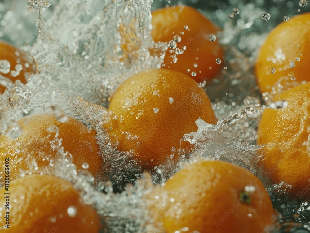 Fresh oranges underwater Fresh oranges underwater